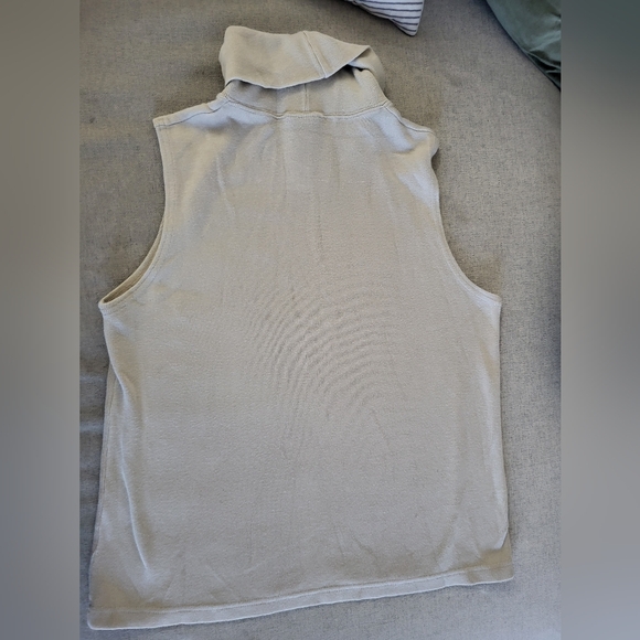 CANADIAN MADE Cotton Blend Sleeveless Turtleneck Knit Top Size Large Vin… - Picture 5 of 5